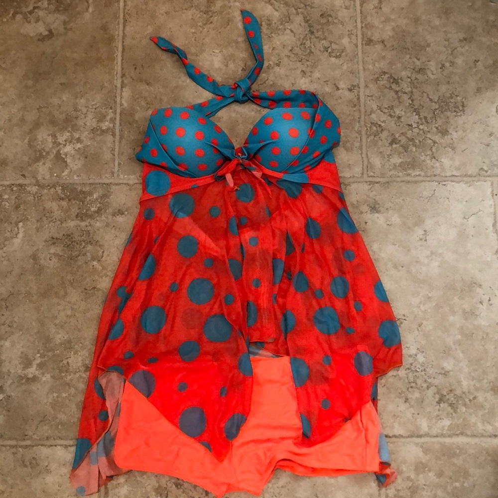 Polka Dot Halter Tankini